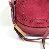 Details VINCE CAMUTO Cranberry Pebble/Suede Leather KIRIE Crossbody Purse w/WhipStitch Detailing