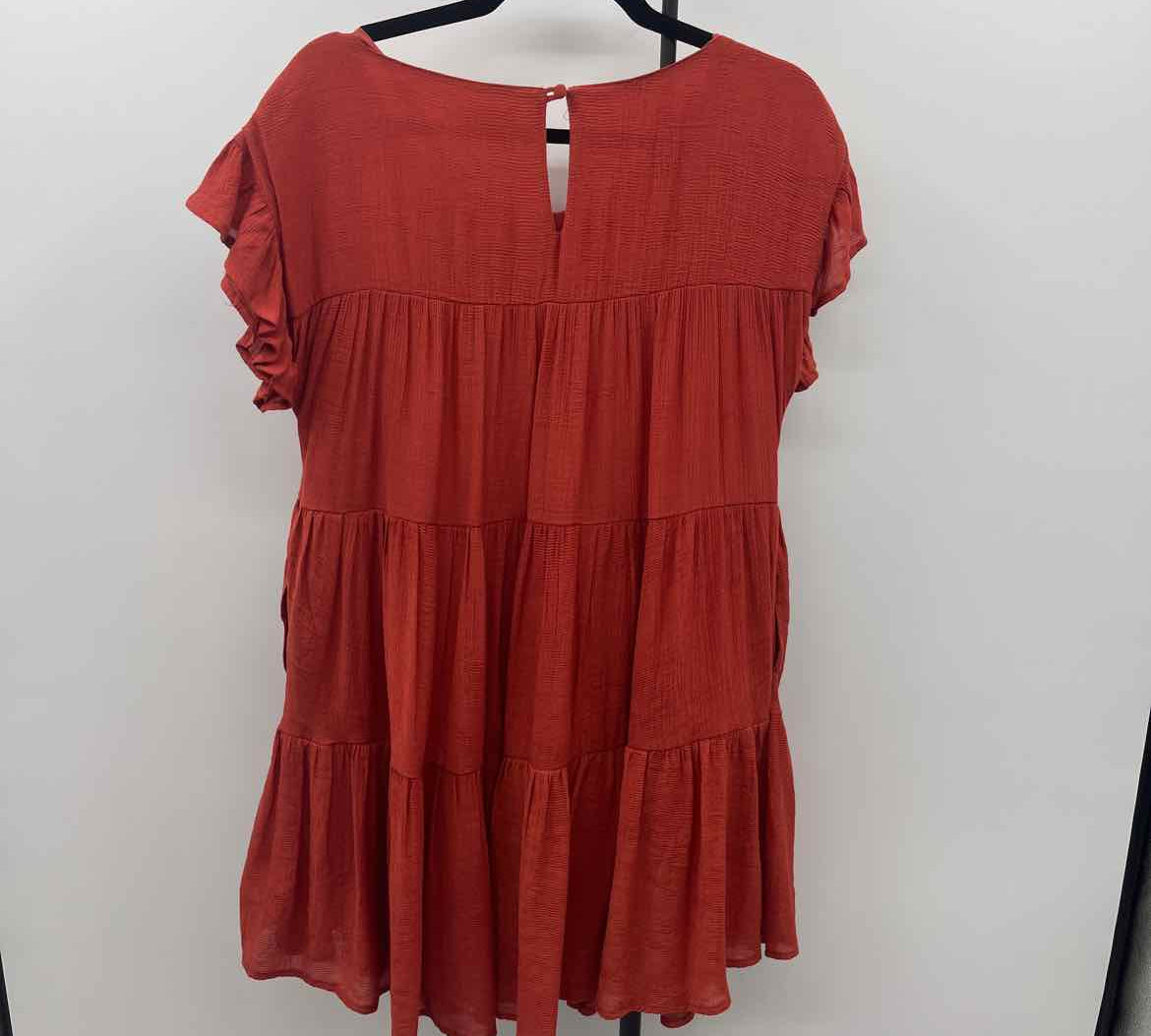 Bluivy Women's Size 14 Burnt Orange Textured Dress