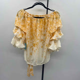 Cece Women's Size S Yellow Floral Long Sleeve Shirt