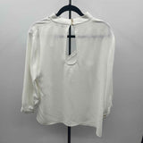 Trina Turk Women's Size XL White Solid Long Sleeve Shirt