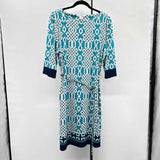 Liz Claiborne Women's Size XL Teal Geometric Dress