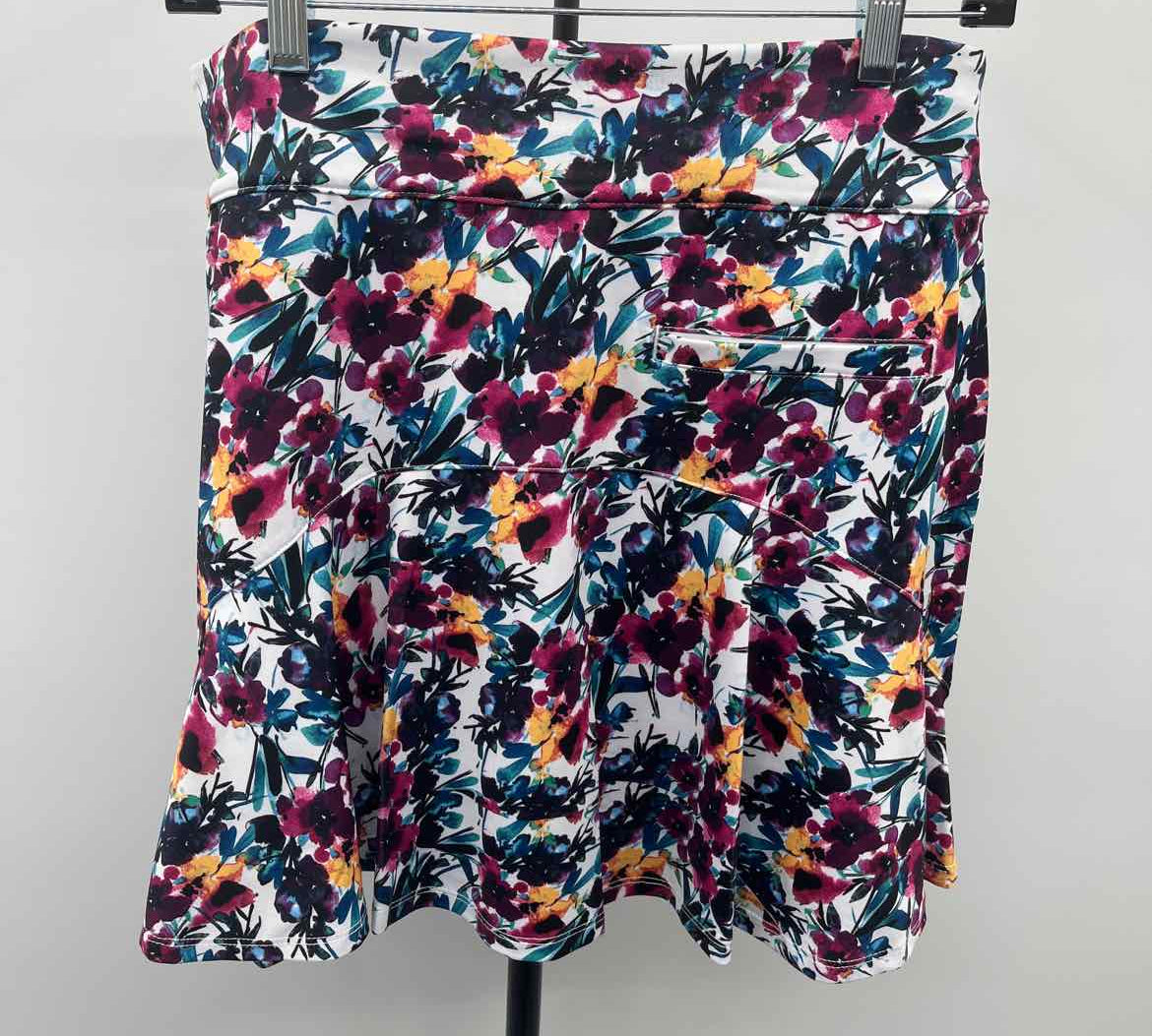 Coral Bay Women's Size 10P Navy Floral Skirt