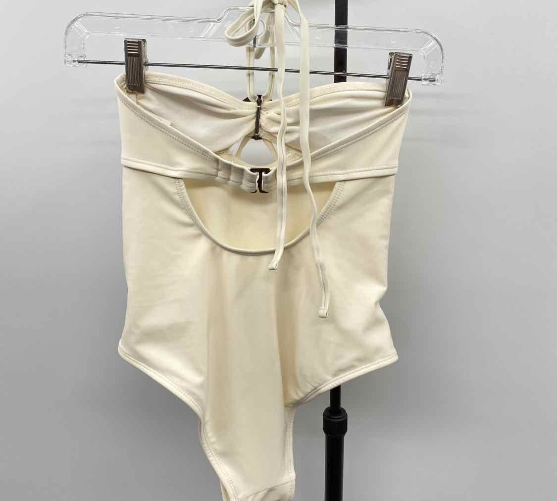 No Boundaries Women's Size xxs Ivory Solid Swimsuit - 1 Piece