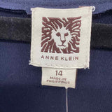Anne Klein Women's Size 14 Navy Solid Dress