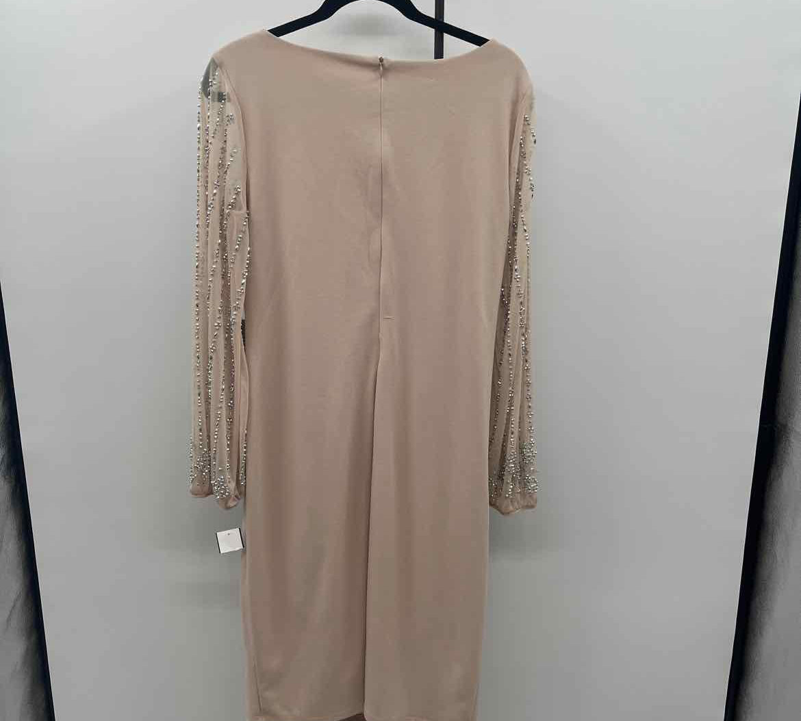 Marina Women's Size 10 Beige Beaded Gown/Evening Wear
