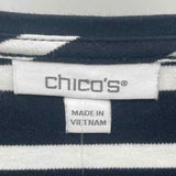 Chico's Women's Size S Black Stripe Long Sleeve Shirt
