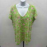Lilly Pulitzer Women's Size XL Green Lions Short Sleeve Shirt