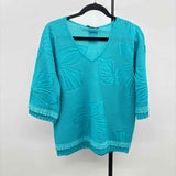 Chico's Women's Size S Turquoise Textured Sweater