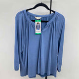 Lucky Brand Women's Size XL Blue Solid Long Sleeve Shirt