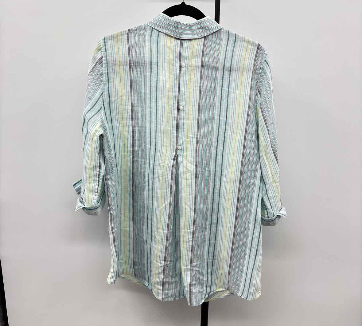 Chico's Women's Size M Aqua Stripe Tunic