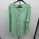 Lane Bryant Women's Size 4X Green Stripe Long Sleeve Shirt