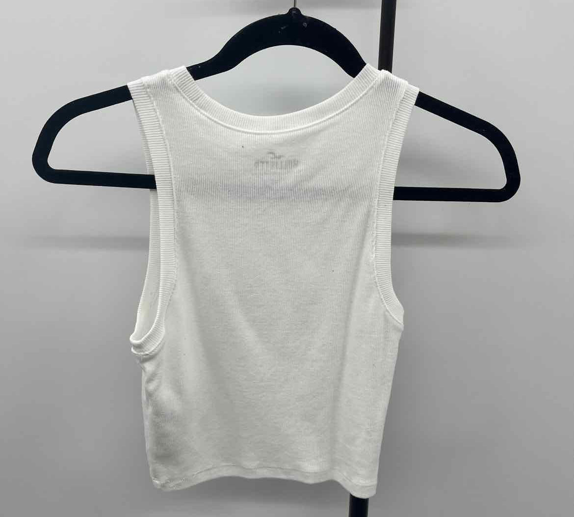 Hollister Junior's Size S White Ribbed Sleeveless Shirt