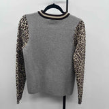 THML Women's Size S Gray Animal Print Sweater