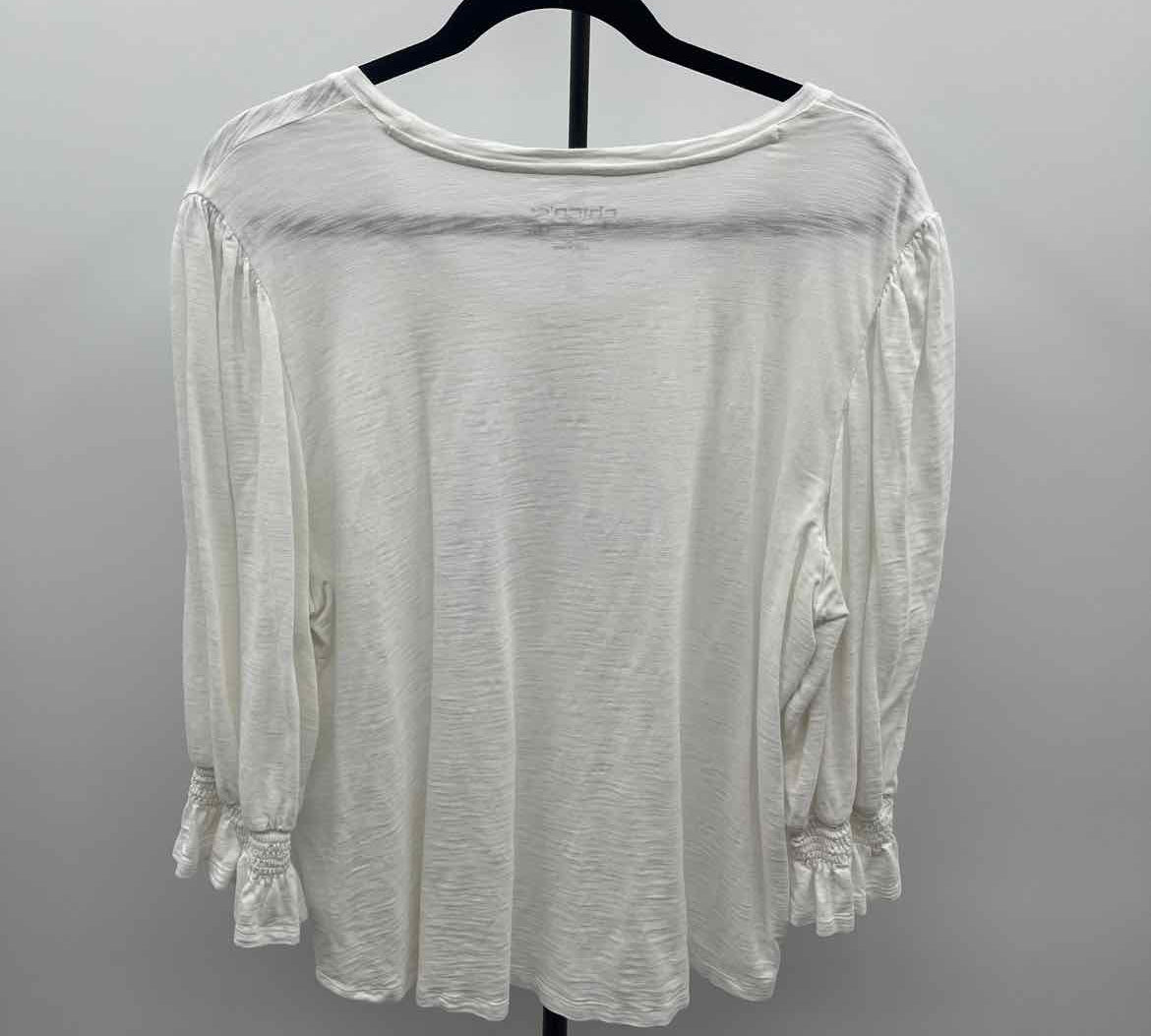 Chico's Women's Size XXL White Heathered Long Sleeve Shirt