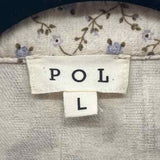 POL Women's Size L Ivory Multi-Pattern Jacket