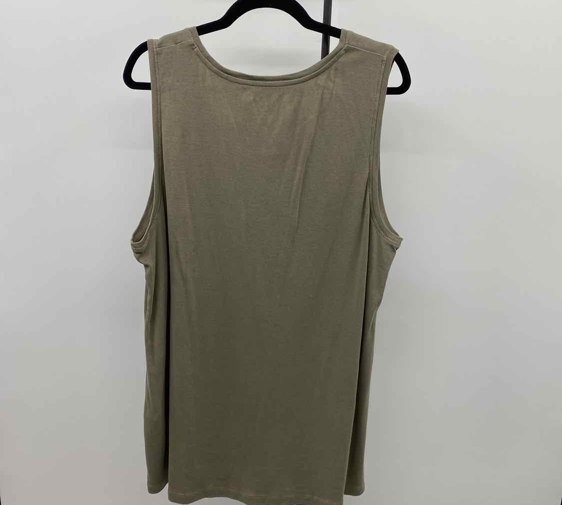 Chico's Women's Size XXL Olive Solid Sleeveless Shirt