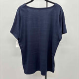 Talbots Women's Size XLP Navy Solid Short Sleeve Shirt