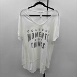 Junk Food Women's Size L White Words T-Shirt