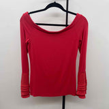 White House Black Market Women's Size S Red Solid Long Sleeve Shirt