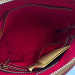 Interior DOONEY & BOURKE Maroon Pebbled Leather DILLEN Domed Satchel w/Adj Crossbody Purse