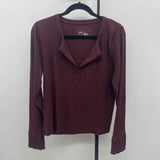 Aerie Junior's Size XL maroon Ribbed Long Sleeve Shirt