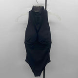 Athleta Women's Size M Black Ribbed Swimsuit - 1 Piece