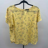 Premise Women's Size 1X Yellow Floral Short Sleeve Shirt