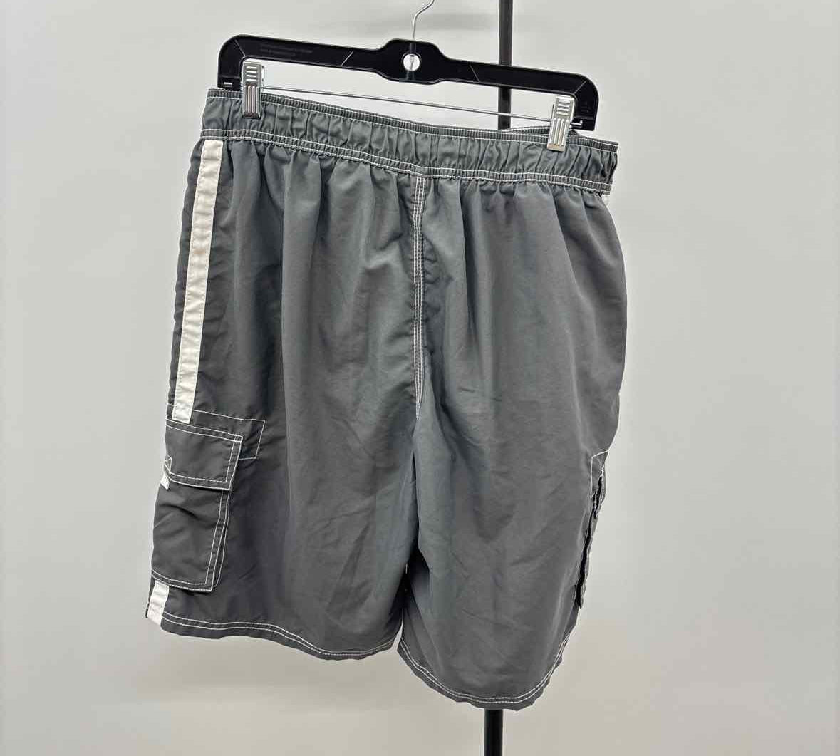 KANU surf Men's Size L Charcoal Solid Swim Trunks