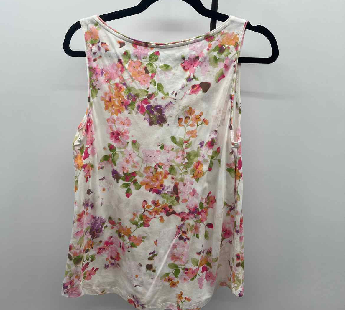 JJill Women's Size M Pink Floral Sleeveless Shirt