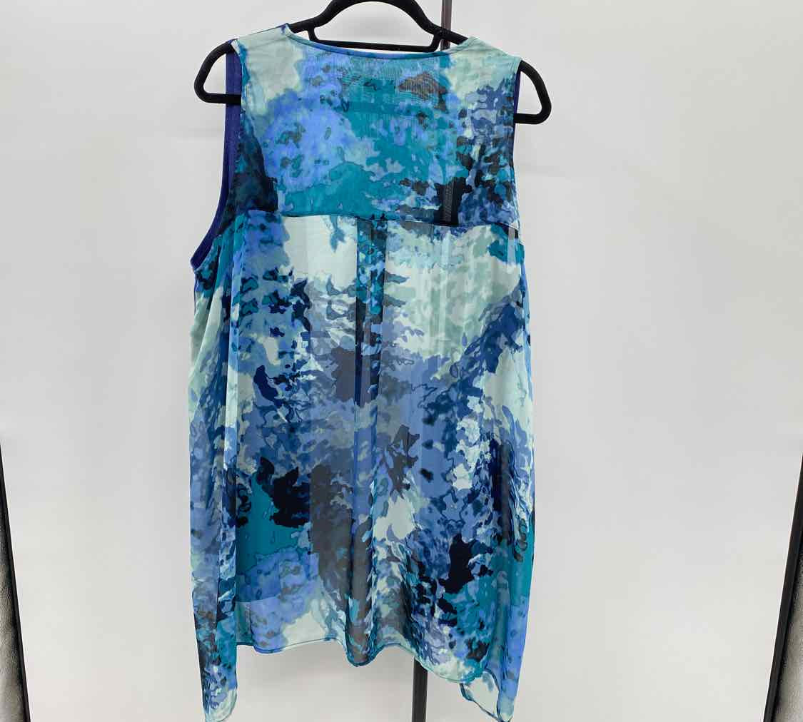 LOGO Women's Size XL Navy Abstract Vest
