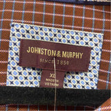 Johnston & Murphy Men's Size XL Brown Checkered Long Sleeve Shirt