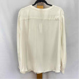 Ann Taylor Women's Size XL Cream Solid Long Sleeve Shirt