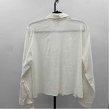 Michael Kors Women's Size L White Textured Long Sleeve Shirt