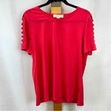 Michael Kors Women's Size M Hot Pink Solid Short Sleeve Shirt