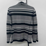 Talbots Women's Size L Black Stripe Long Sleeve Shirt