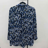 CJ Banks Women's Size 1X Blue Abstract Long Sleeve Shirt