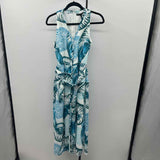 White House Black Market Women's Size 6 Teal Seashells Dress