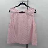 Talbots Women's Size 2X Pink Stripe Sleeveless Shirt