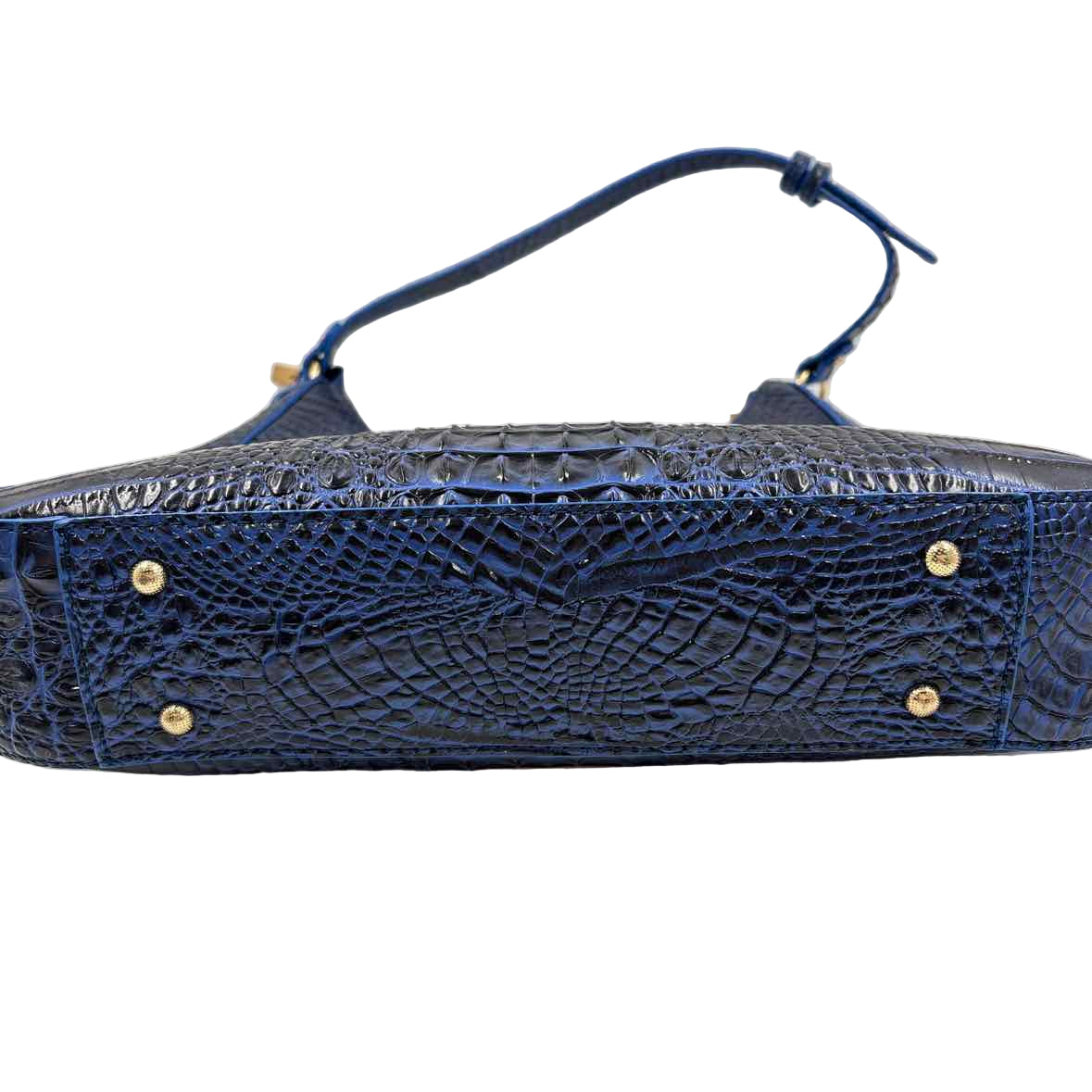 Bottom BRAHMIN Royal Blue & Black Croc-Embossed Leather OMBRE MELBOURNE TABITHA Shoulder Bag Purse