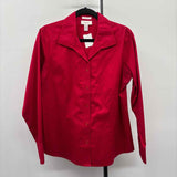 Chico's Women's Size L Red Solid Long Sleeve Shirt