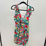 Bloomchic Women's Size L Green Floral Swimsuit - 1 Piece
