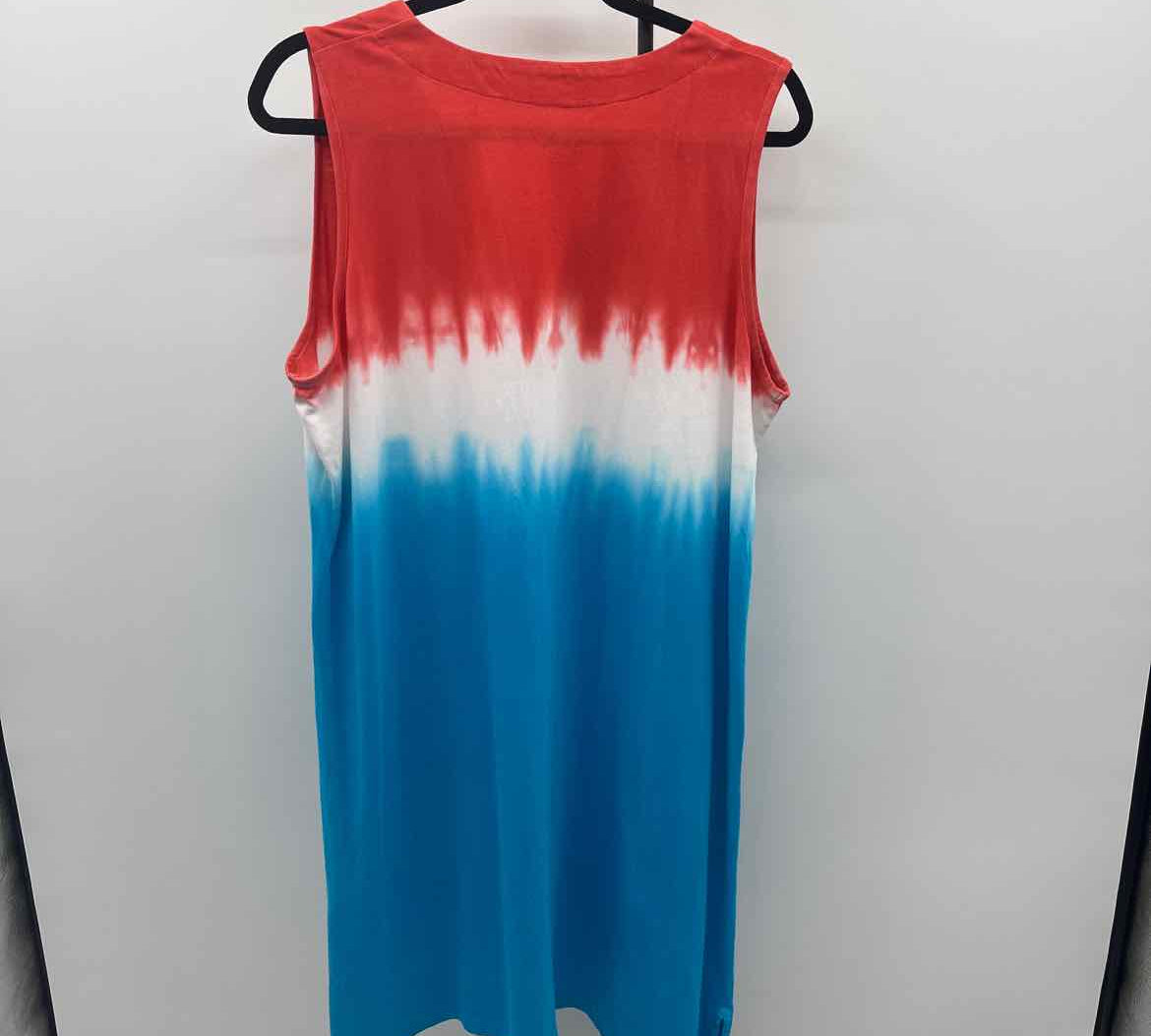 Lands End Women's Size L Red Patriotic Dress