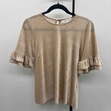 Greylin Women's Size S Ivory Ribbed Short Sleeve Shirt