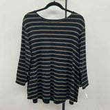 JJill Women's Size 2X Black Stripe Long Sleeve Shirt