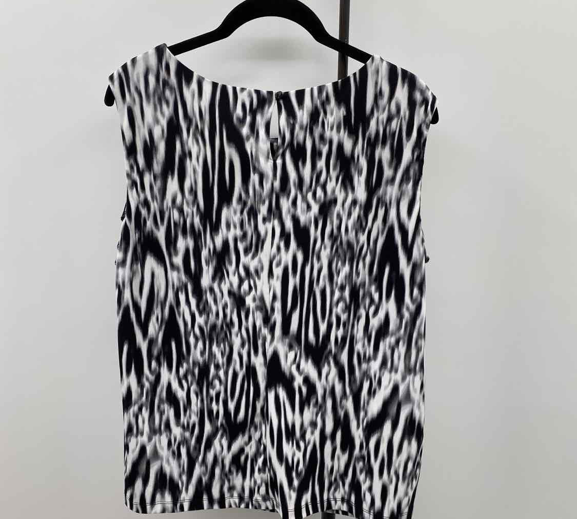 Calvin Klein Women's Size 1X Black Abstract Sleeveless Shirt