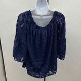 Lilly Pulitzer Women's Size S Navy Textured Long Sleeve Shirt