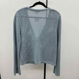 Hem & Thread Women's Size M Green Open Weave Cardigan