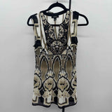 Alfani Women's Size MP Black Abstract Sleeveless Shirt