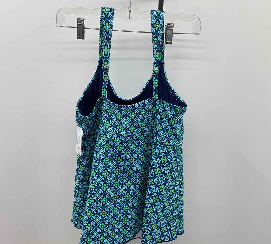 Lands End Women's Size M Navy Floral Swimsuit - Separate