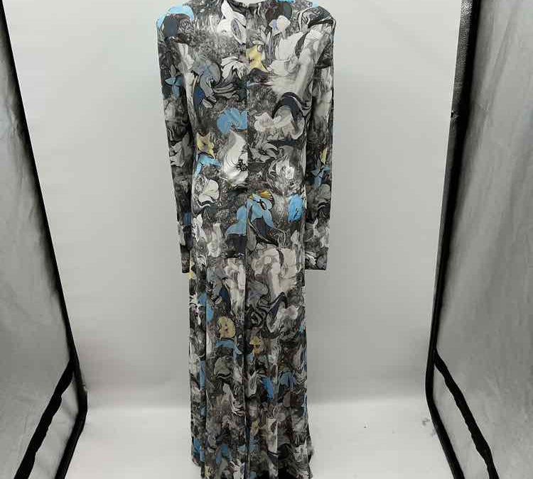 Tory Burch Women's Size 8 Gray Floral Dress